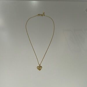 Heart necklace with opal, 14k gold plated